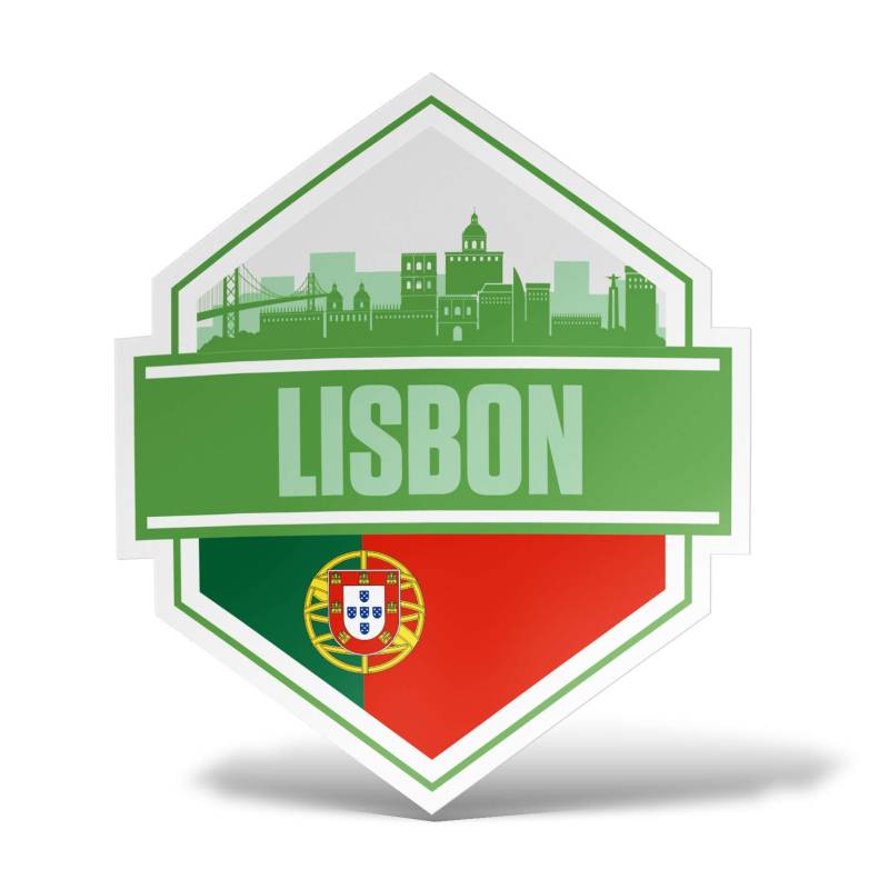 erreinge Aufkleber Lissabon Portugal Souvenirs Shaped Adhesive PVC für Abziehbild Tapete Auto Moto Helm Camper Laptop - 10 cm von erreinge