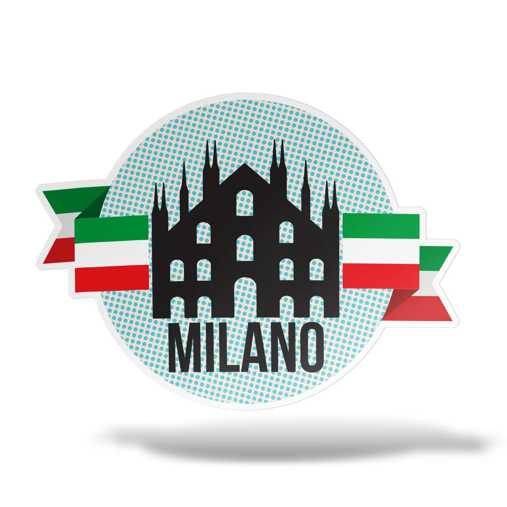 erreinge Aufkleber Mailand Italien-Andenken-Aufkleber PVC-Form Für Abziehbild Tapete Auto Moto Helm Camper Laptop - 12 cm von erreinge