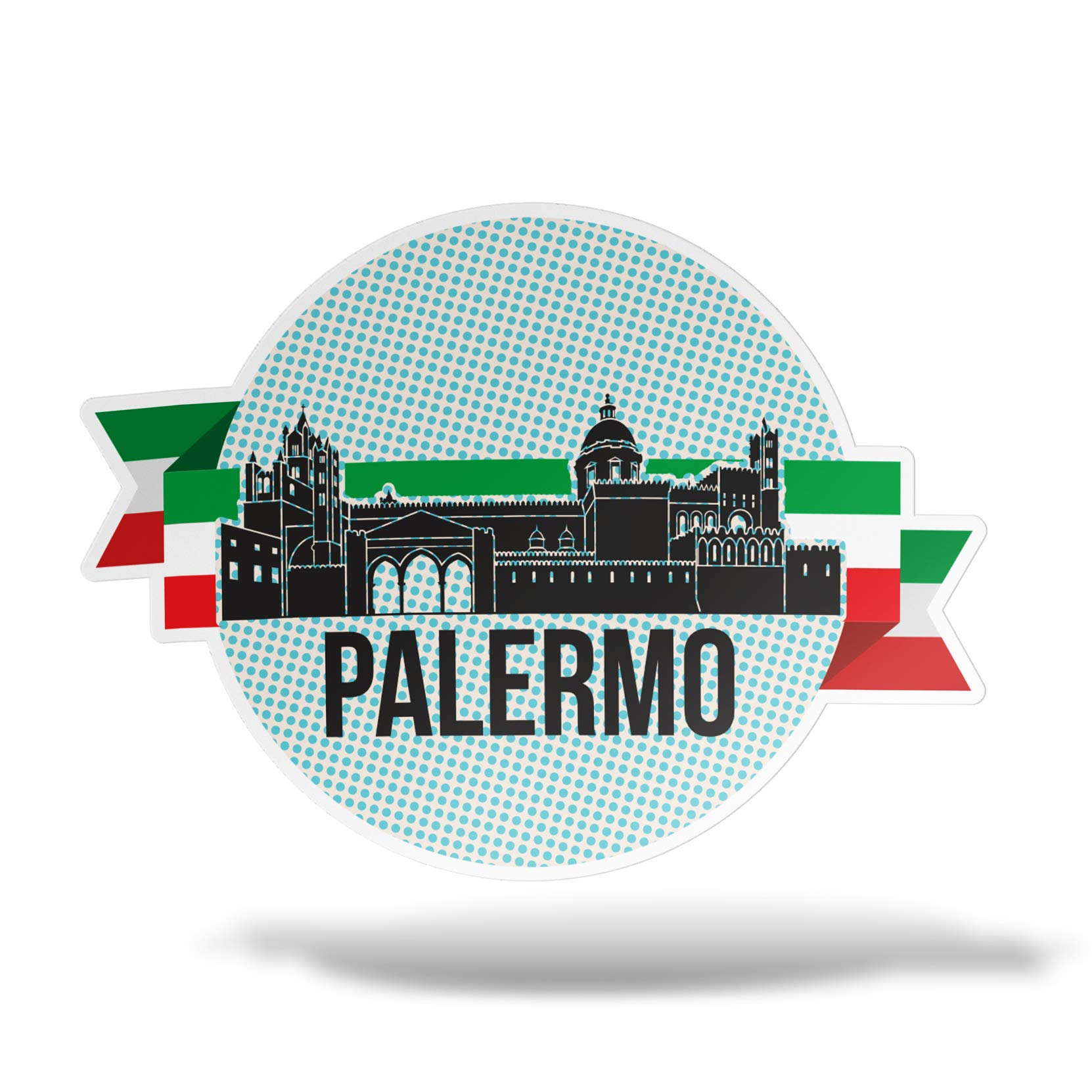 erreinge Aufkleber Palermo Italien Souvenirs Shaped Adhesive PVC für Abziehbild Tapete Auto Moto Helm Camper Laptop - 10 cm von erreinge