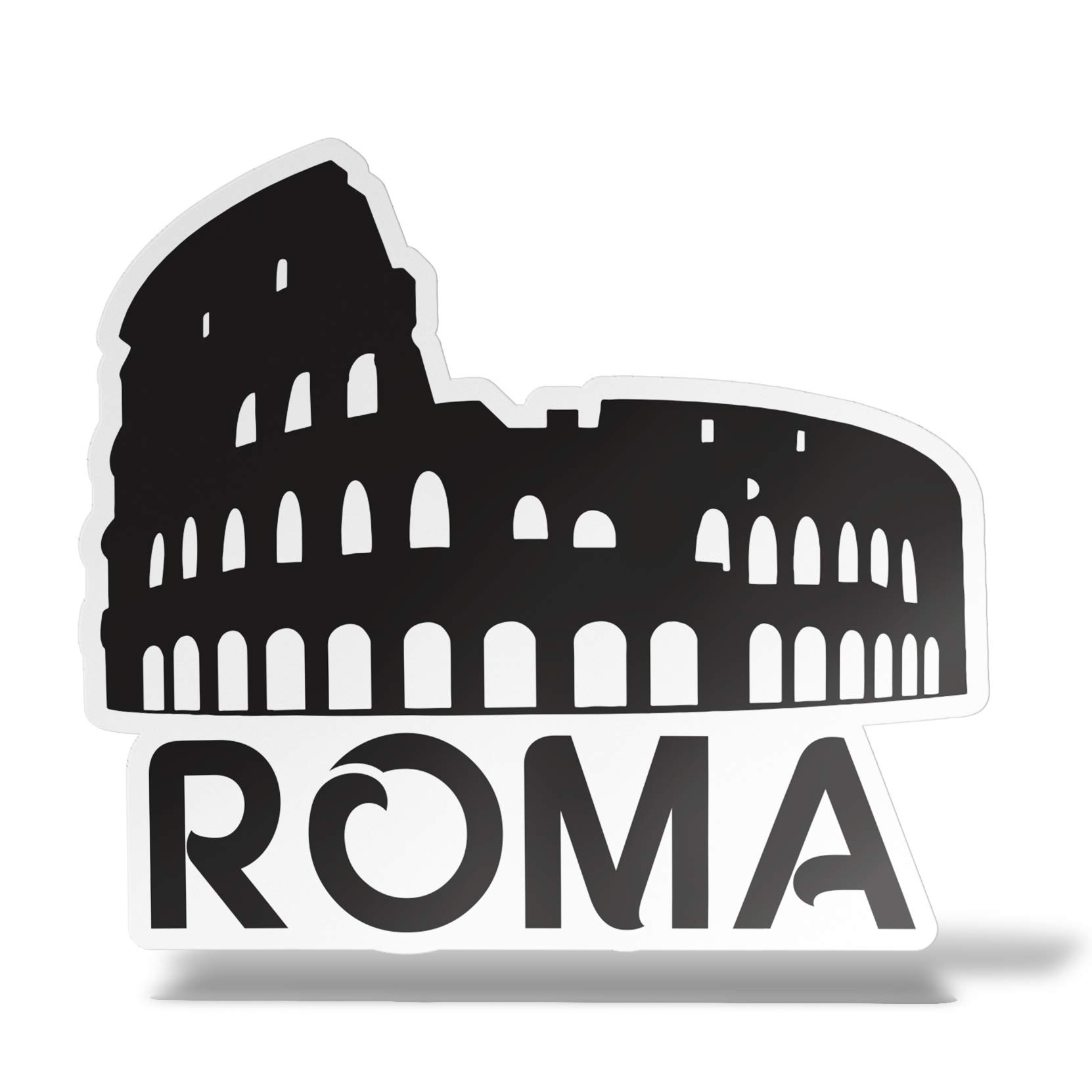 erreinge Aufkleber Rom Kolosseum Italien Souvenirs Shaped Adhesive PVC für Abziehbild Tapete Auto Moto Helm Camper Laptop - 12 cm von erreinge