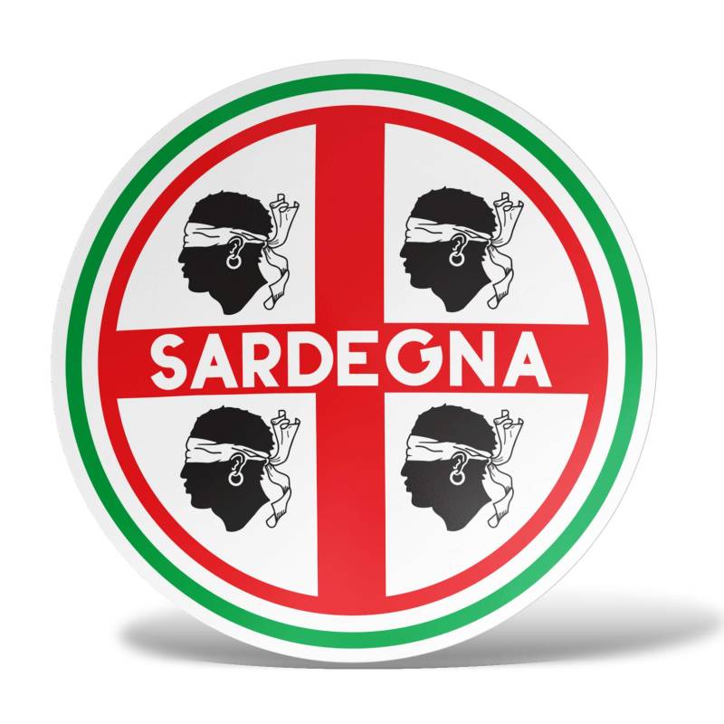erreinge Aufkleber Sardinien-Flaggen-Aufkleber Italien-Schild geformtes PVC für Abziehbild Tapete Auto Moto Helm Camper Laptop - 20 cm von erreinge