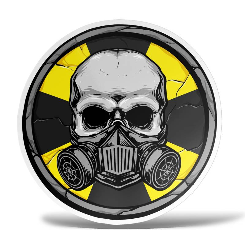 erreinge Aufkleber Schädel Gasmaske Biohazard Adhesive Form PVC Für Abziehbild Tapete Auto Moto Helm Camper Laptop - 10 cm von erreinge