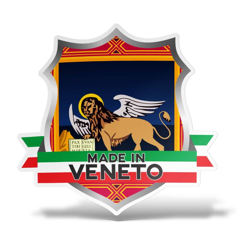 erreinge Aufkleber Veneto Italien Shaped Adhesive PVC für Abziehbild Tapete Auto Moto Helm Camper Laptop - 20 cm von erreinge