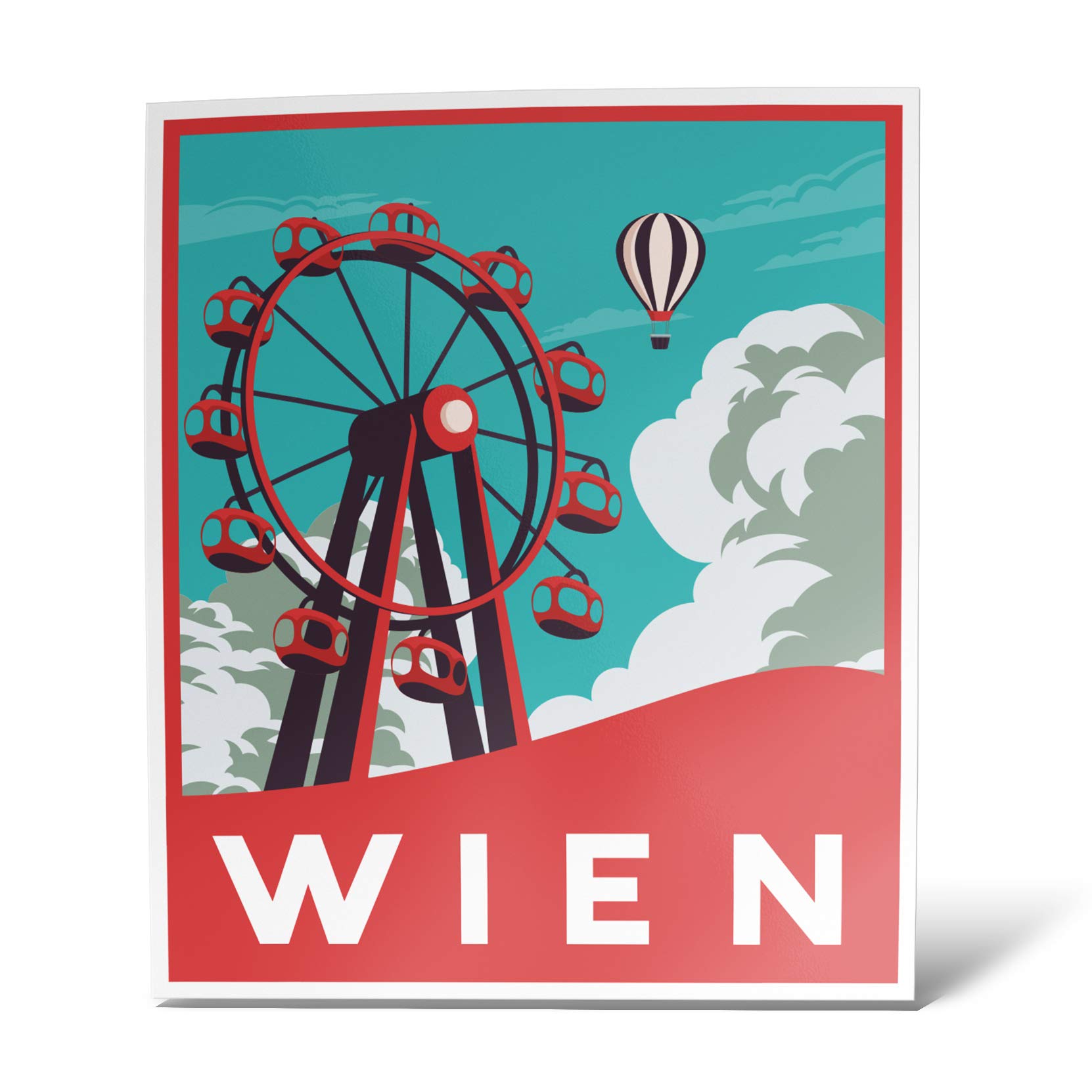 erreinge Aufkleber Wien Österreich-Flaggen-Schild geformte Adhesive PVC für Abziehbild Tapete Auto Moto Helm Camper Laptop - 10 cm von erreinge