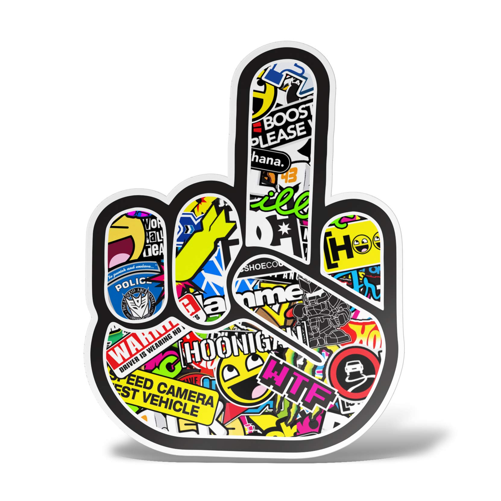 erreinge Sticker Bomb Mittelfinger Dub Tuning JDM geformte Aufkleber PVC für Auto-Fenster Heckscheibe Moto Scooter Helm - 12 cm erreinge Sticker Bomb Mittelfinger Dub Tuning JDM geformte Aufkleber PVC für Auto-Fenster Heckscheibe Moto Scooter Helm - 12 cm von erreinge