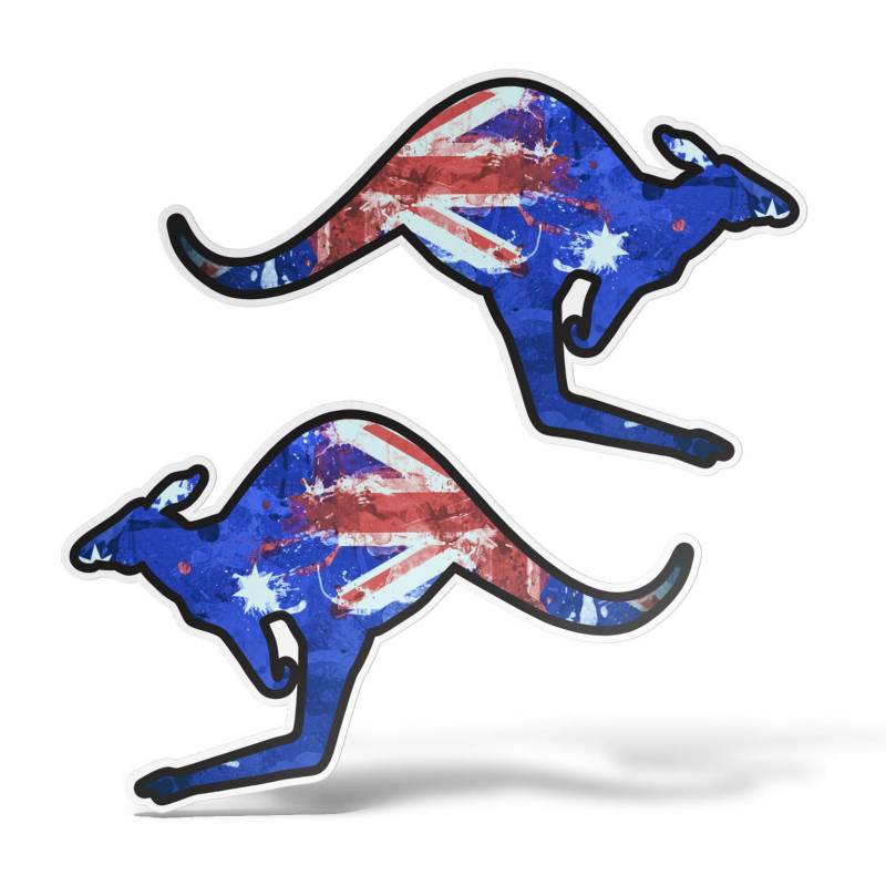 erreinge X2 Aufkleber Australien-Känguru Geschenk Shaped Adhesive PVC für Abziehbild Tapete Auto Moto Helm Camper Laptop - 15 cm von erreinge