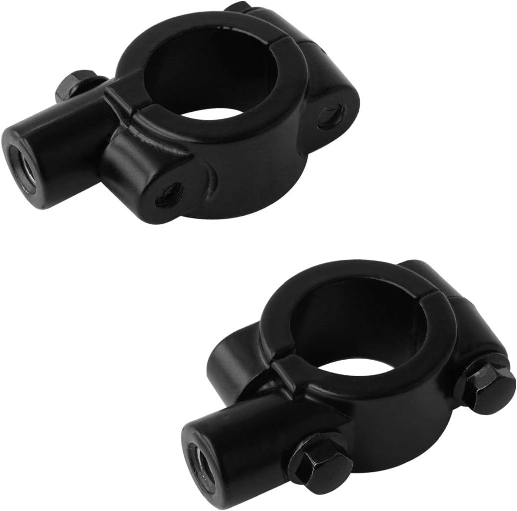 Evermotor 2 Stücke 22mm(7/8 ") Universal Lenker Rückspiegelhalterung 8mm Motorrad Lenkerhalterung Spiegel Adapter Halterung Halter (Schwarz) von evermotor