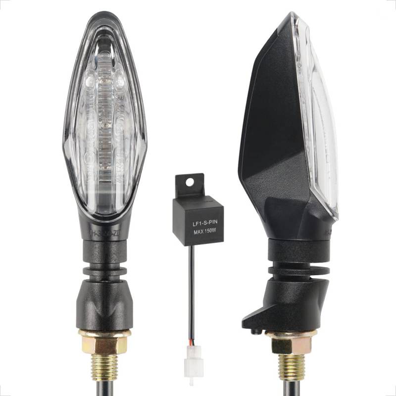 evermotor E4 2 Stück LED Motorrad Blinker mit Relais, Miniblinker E-geprüft LED Fahrrad Blinker, Wasserprüf IP67, Universal von evermotor