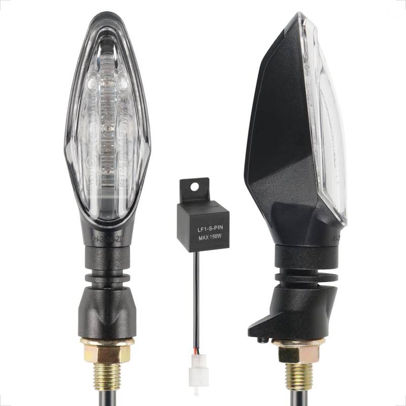 evermotor E4 2 Stück Universal LED Motorrad Blinker Miniblinker E-geprüft LED Fahrrad Blinker mit Relais Wasserprüf IP67 von evermotor