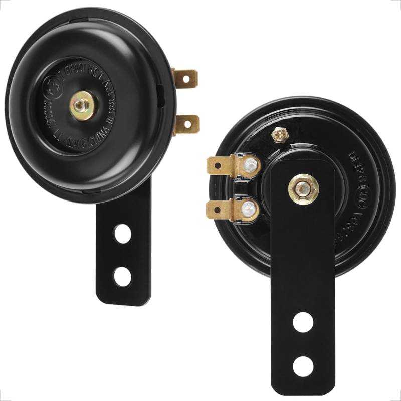 Evermotor Signalhorn Motorrad Hupe 12v Laut Mini Klein Roller Autohupe Schwarz für Simson s51 Yamaha Kawasaki Moped Signalhörner mit e-mark e-geprüft (2 Stück) von evermotor