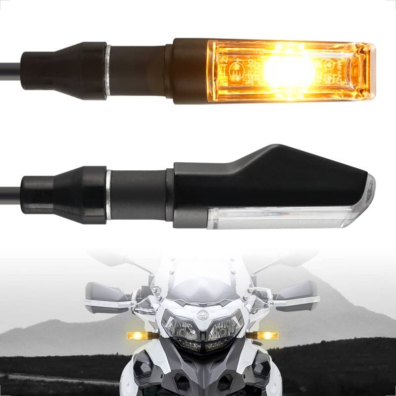 evermotor Universal 2 Stück E13 Motorrad LED Blinker Aluminiumschale mit schöner Oberflächenbehandlung IP67 Wasserdicht E geprüft von evermotor