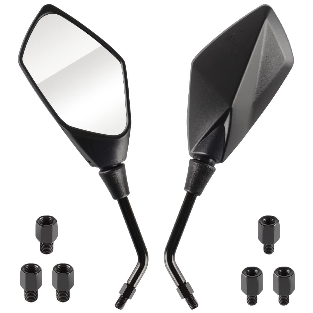 Evermotor Universal Motorrad Rückspiegel Spiegel Set E4 E-Geprüft 2x M10 Rechtsgewinde, 2x M8 Rechtsgewinde + 1x M10 Linksgewinde, 1x M8 Linksgewinde, Spiegel für Quad Roller ATV Moped Evermotor Universal Motorrad Rückspiegel Spiegel Set E4 E-Geprüft 2x M10 Rechtsgewinde, 2x M8 Rechtsgewinde + 1x M10 Linksgewinde, 1x M8 Linksgewinde, Spiegel für Quad Roller ATV Moped von evermotor
