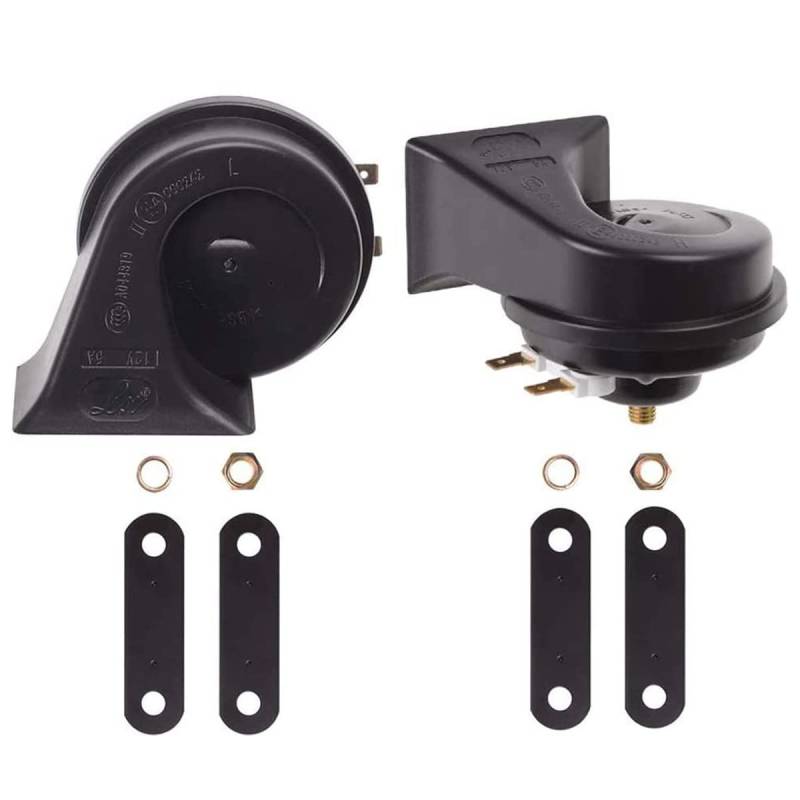 Evermotor Universal Twin Dual Tone Lautes Horn Hupe Set für Autos und Motorräder 12V 400/500 Hz 118 db (2 set) von evermotor