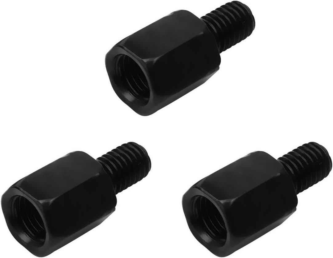 Evermotor Spiegeladapter m10 auf m8 Motorrad Roller Spiegel Adapter Universal 10mm 8mm Linksgewinde/Rechtsgewinde Schwarz(3 Stücke) von evermotor