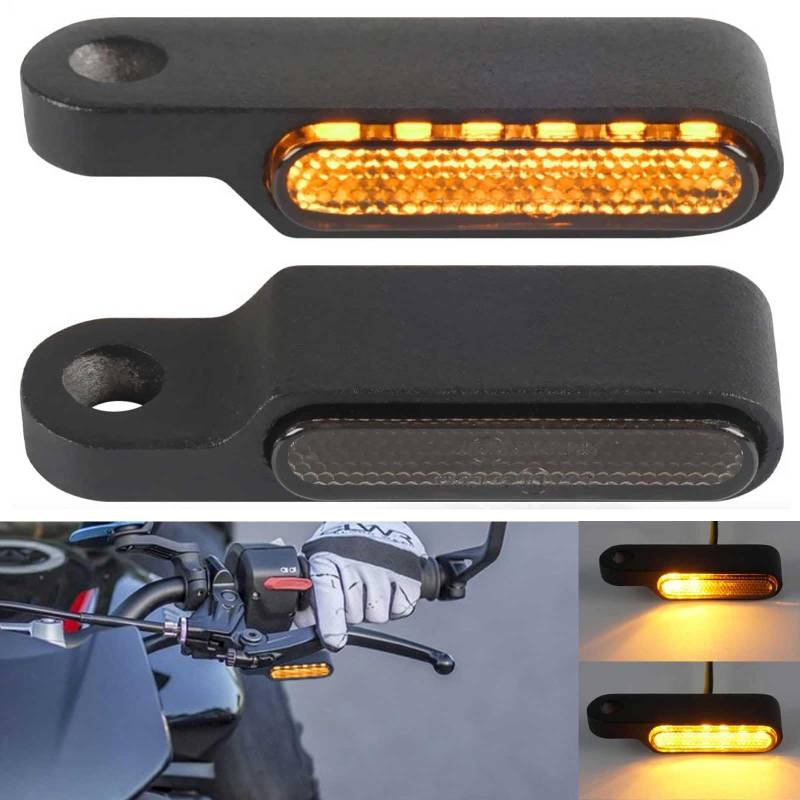 evermotor Lauflicht Motorrad LED Blinker, 12V Mini 2 Stück, 6 LED Universal Aluminiumlegierung im Feinguss, IP67 wasserdicht, E24 E-geprüft von evermotor