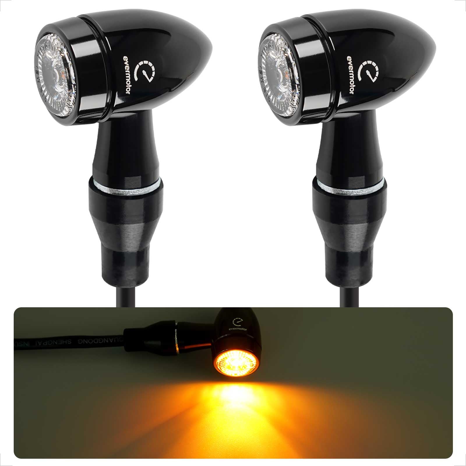 evermotor Universal CNC 12V 2 Stück E32 LED Blinker Motorrad Mini Bullet Aluminiumschale IP67 Wasserdicht E geprüft evermotor Universal CNC 12V 2 Stück E32 LED Blinker Motorrad Mini Bullet Aluminiumschale IP67 Wasserdicht E geprüft von evermotor