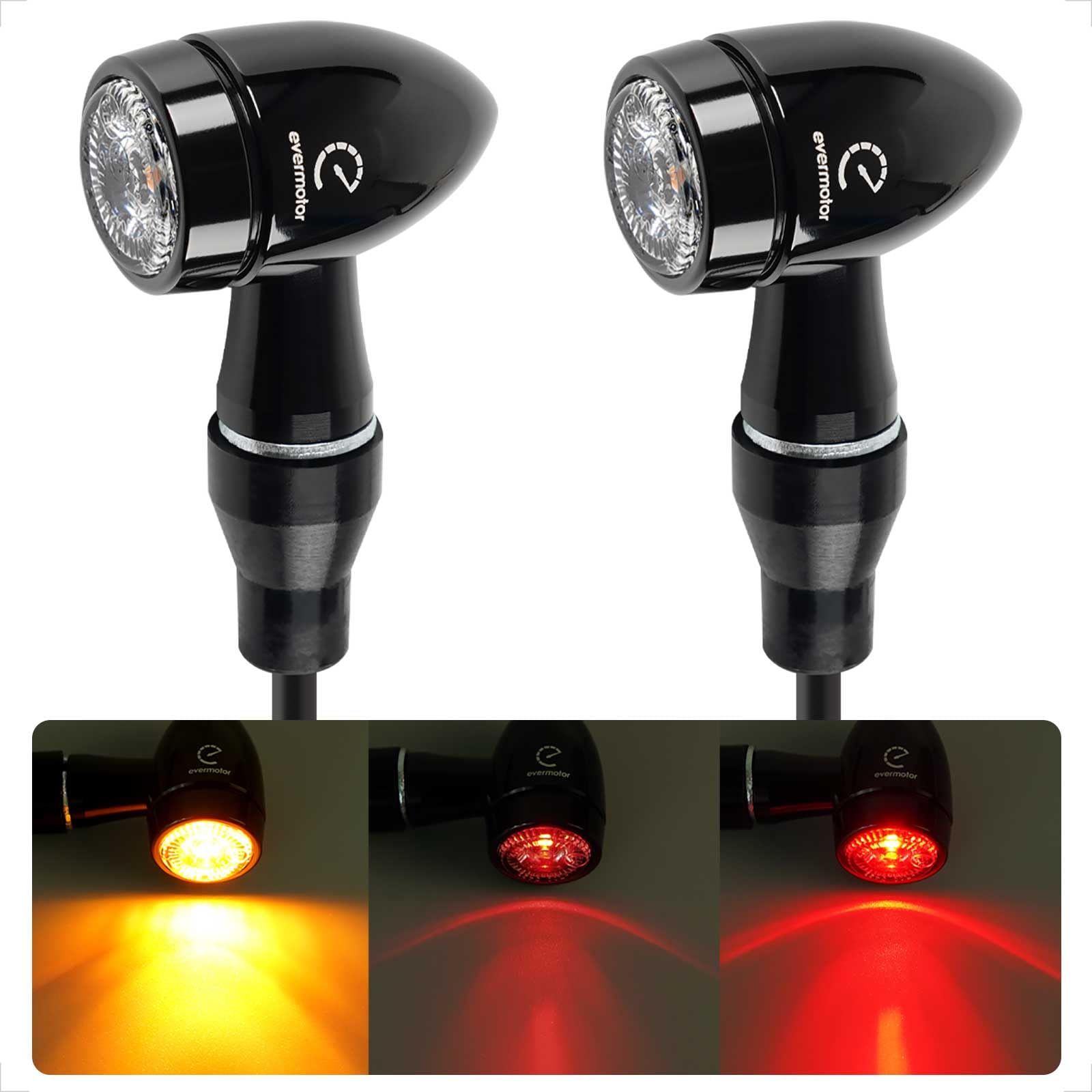 evermotor 3in1 Mini LED Blinker Motorrad E Geprüft, CNC-Verfahre 12V 2 Stück, für e Motorrad Scooter, E32 Universal Blinker Bullet Aluminiumschale, Amber&Rot Sehr Schön Helles Licht evermotor 3in1 Mini LED Blinker Motorrad E Geprüft, CNC-Verfahre 12V 2 Stück, für e Motorrad Scooter, E32 Universal Blinker Bullet Aluminiumschale, Amber&Rot Sehr Schön Helles Licht von evermotor
