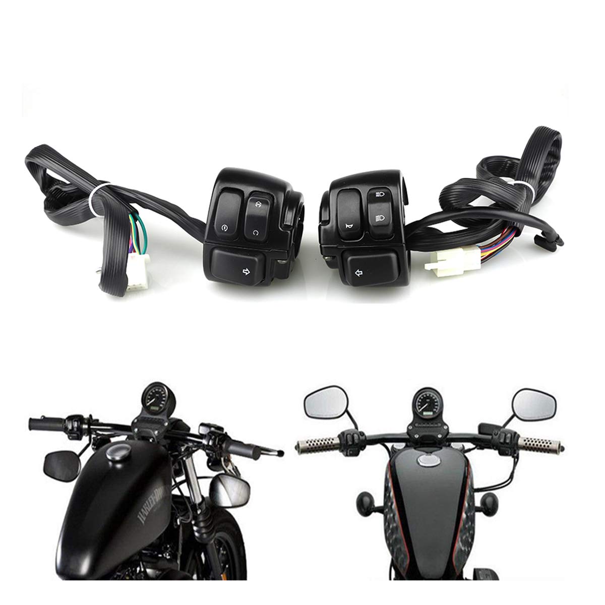 Motorrad Lenker Schalter, 25 mm Handschalter Schalter passend für Hupenblinker-Zündsteuerung von evomosa