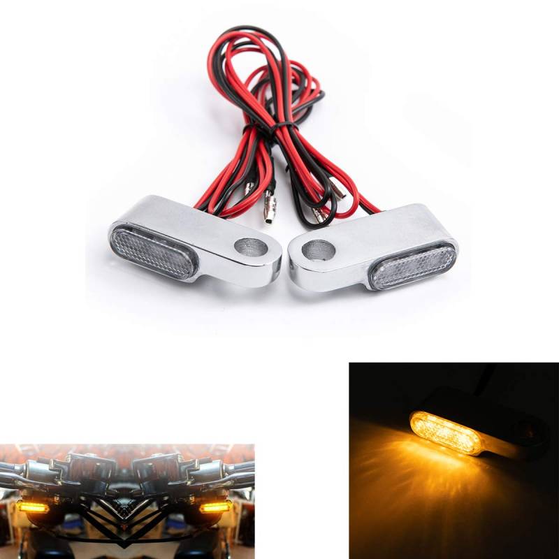 evomosa Motorrad Mini LED Blinker Licht Fließend Blinkende Blinkerlampe Für Motorrad Scooter Cafe Race (Silber) von evomosa