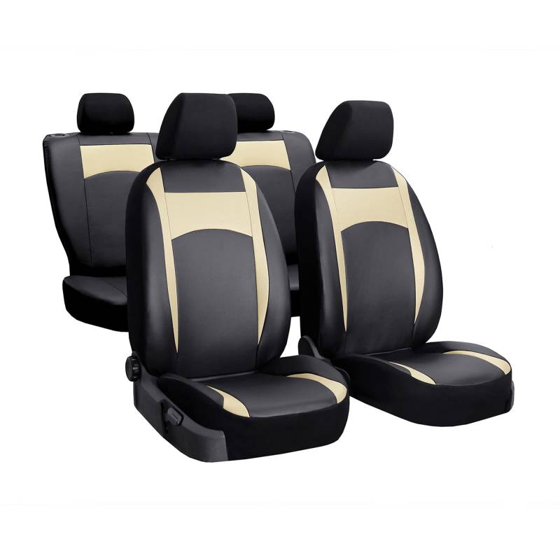 ewaschbaer Sitzbezüge Universal Schonbezüge Premium Design Leather kompatibel mit Ford Tourneo Connect ab 2012 bis 2021 von ewaschbaer