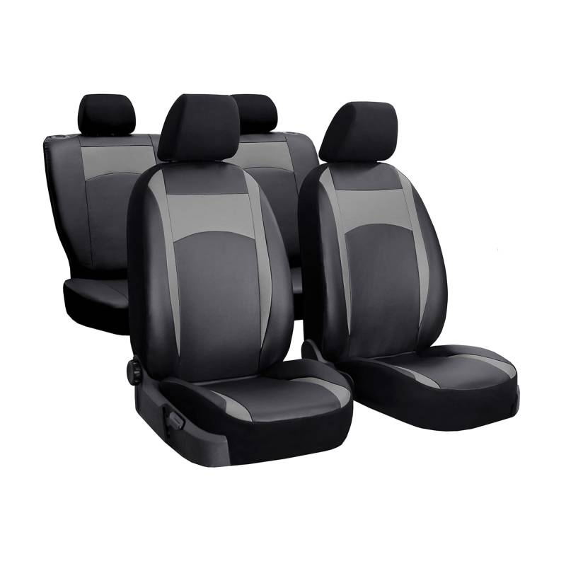 ewaschbaer Sitzbezüge Universal Schonbezüge Premium Design Leather kompatibel mit Opel Corsa F ab 2019 von ewaschbaer