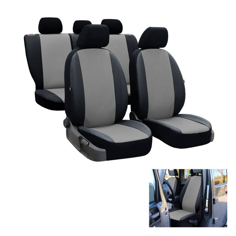 ewaschbaer Sitzbezüge Universal Schonbezüge Premium PERLINE Perforiertes Atmungsaktives Kunstleder kompatibel mit Mitsubishi L200 von ewaschbaer