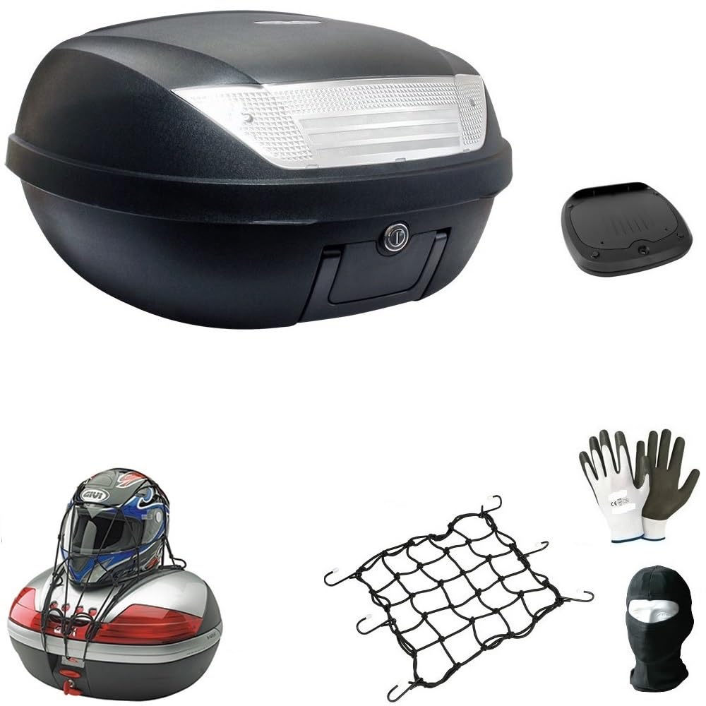 KOMPATIBEL MIT Aprilia SXR 50 Koffer TOPCASE 52 LT SCHWARZ + Platte + Griff FÜR Motorrad-Scooter-GEPÄCKTRÄGER FÜR 2 UNIVERSAL-SIFAM-Integral-Jet-MODULARE HELME KOMPATIBEL MIT Aprilia SXR 50 Koffer TOPCASE 52 LT SCHWARZ + Platte + Griff FÜR Motorrad-Scooter-GEPÄCKTRÄGER FÜR 2 UNIVERSAL-SIFAM-Integral-Jet-MODULARE HELME von farbrothersonline