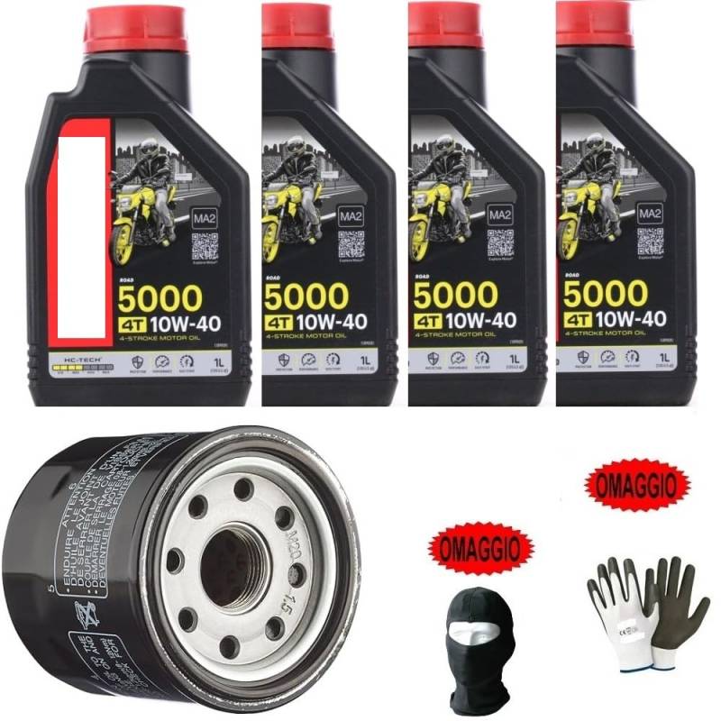 KOMPATIBEL MIT Ducati Monster 600 KOMPLETTE Service-WARTUNG des MOTORRADMOTORS ÖL-/SCHMIERMITTELWECHSEL 5000 10W40 4-TAKT MIT HC-TECH-Technologie + DIY-ÖLFILTER von farbrothersonline