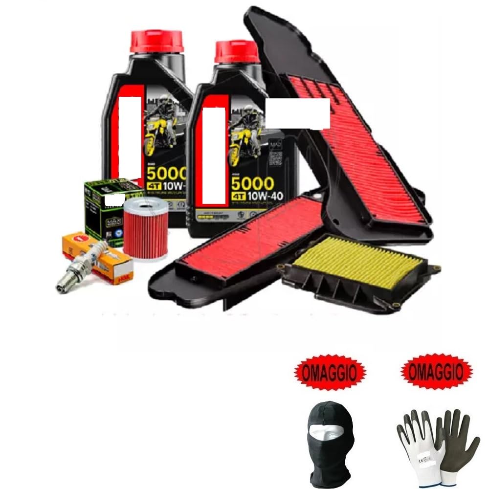 KOMPATIBEL MIT SYM Fiddle II 50 KOMPLETTE Service-WARTUNG Motorrad-MOTORSCHMIERMITTELWECHSEL 5000 10W40 4-TAKT MIT HC-TECH-Technologie+ÖLFILTER+LUFTFILTER+DIY-ZÜNDKERZE von farbrothersonline