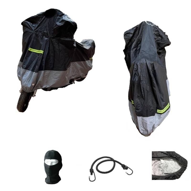 Kompatibel mit Harley Davidson 1340 FAT BOY Motorradabdeckung 250 g wasserdicht Anti-ground XXL strapazierfähige Abdeckung für Motorrad Roller Windschutzscheibe + Topcase 296X105X127 von farbrothersonline