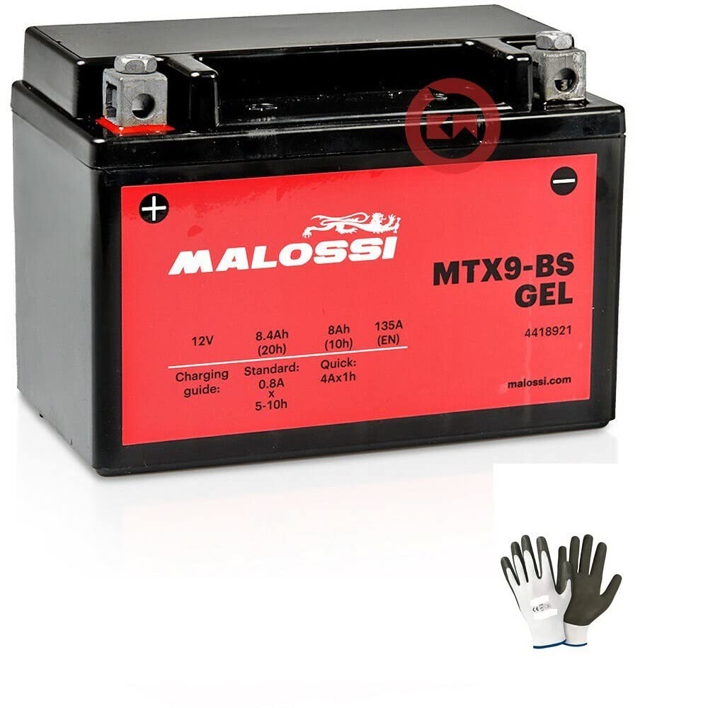 Kompatibel mit Kawasaki Ninja ZX-6R 636 von 2013 bis 2016 Batterie bereits gebrauchsfertig Malossi MTX9-BS aus Gel, aktiviert in der Fabrik 8 Ah 12 V von farbrothersonline