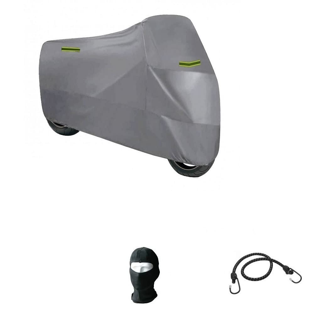 Kompatibel mit Piaggio MP3 LT 300 Motorrad-Abdeckplane mit Windschutzscheibe und wasserdichtem Koffer aus Nylon, universal, Größe 295 x 105 x 127 cm, Regenschutz von farbrothersonline