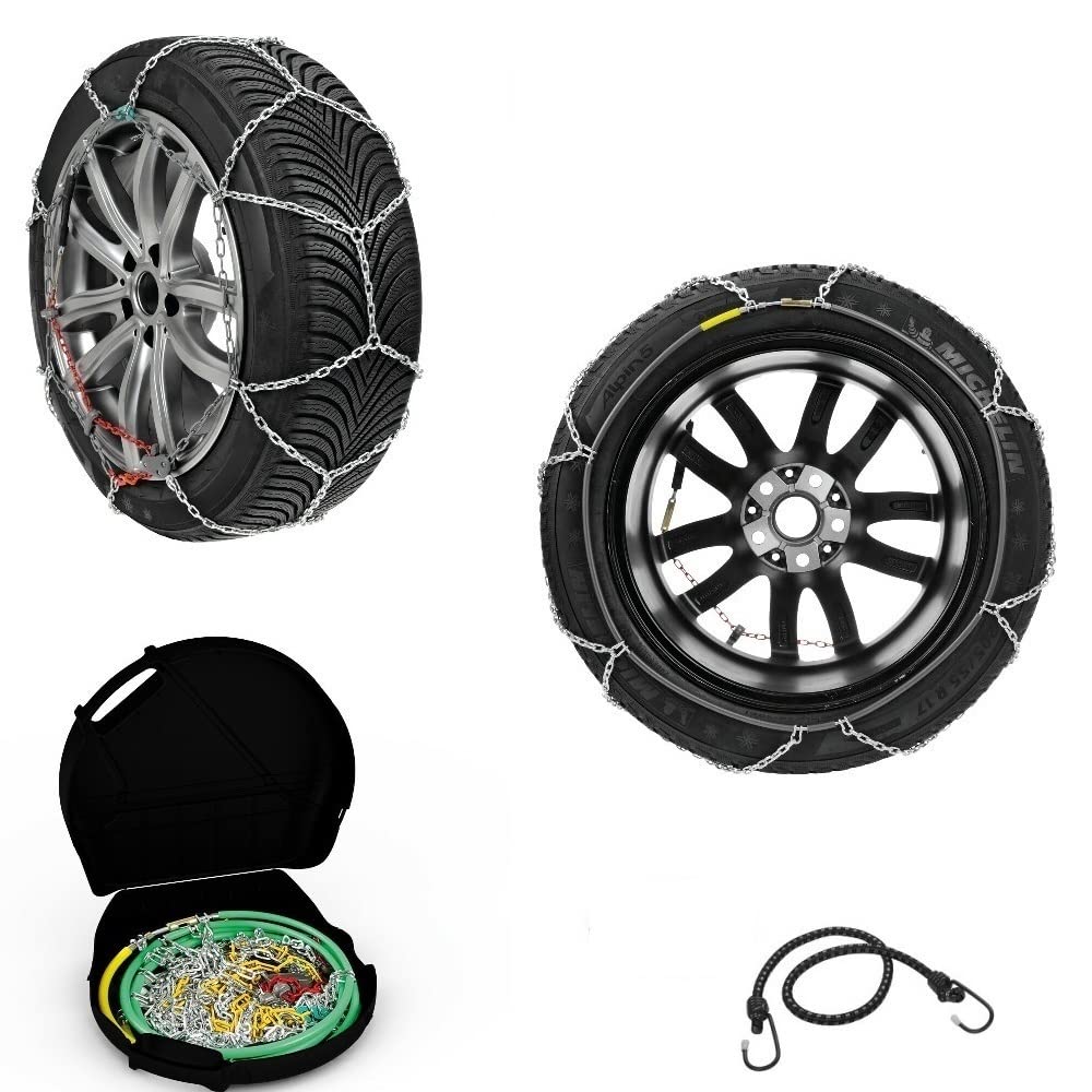 SCHNEEKETTE 225/70-16 FELGENDICKE 16" (22) Paar Kette 9MM FÜR Auto KOMPAKTES GEWEBE FÜR Reifen Reifen RÄDER STRASSEN NOTWAGEN TÜV ZUGELASSEN ÖSTERREICH von farbrothersonline