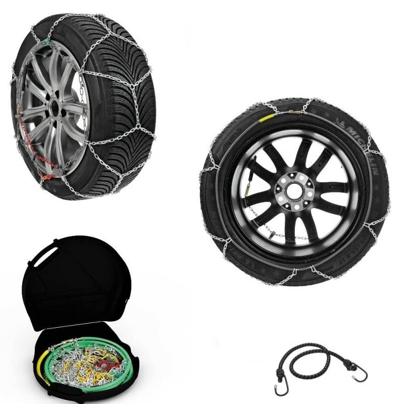 SCHNEEKETTE 225/70-16 FELGENDICKE 16" (22) Paar Kette 9MM FÜR Auto KOMPAKTES GEWEBE FÜR Reifen Reifen RÄDER STRASSEN NOTWAGEN TÜV ZUGELASSEN ÖSTERREICH von farbrothersonline