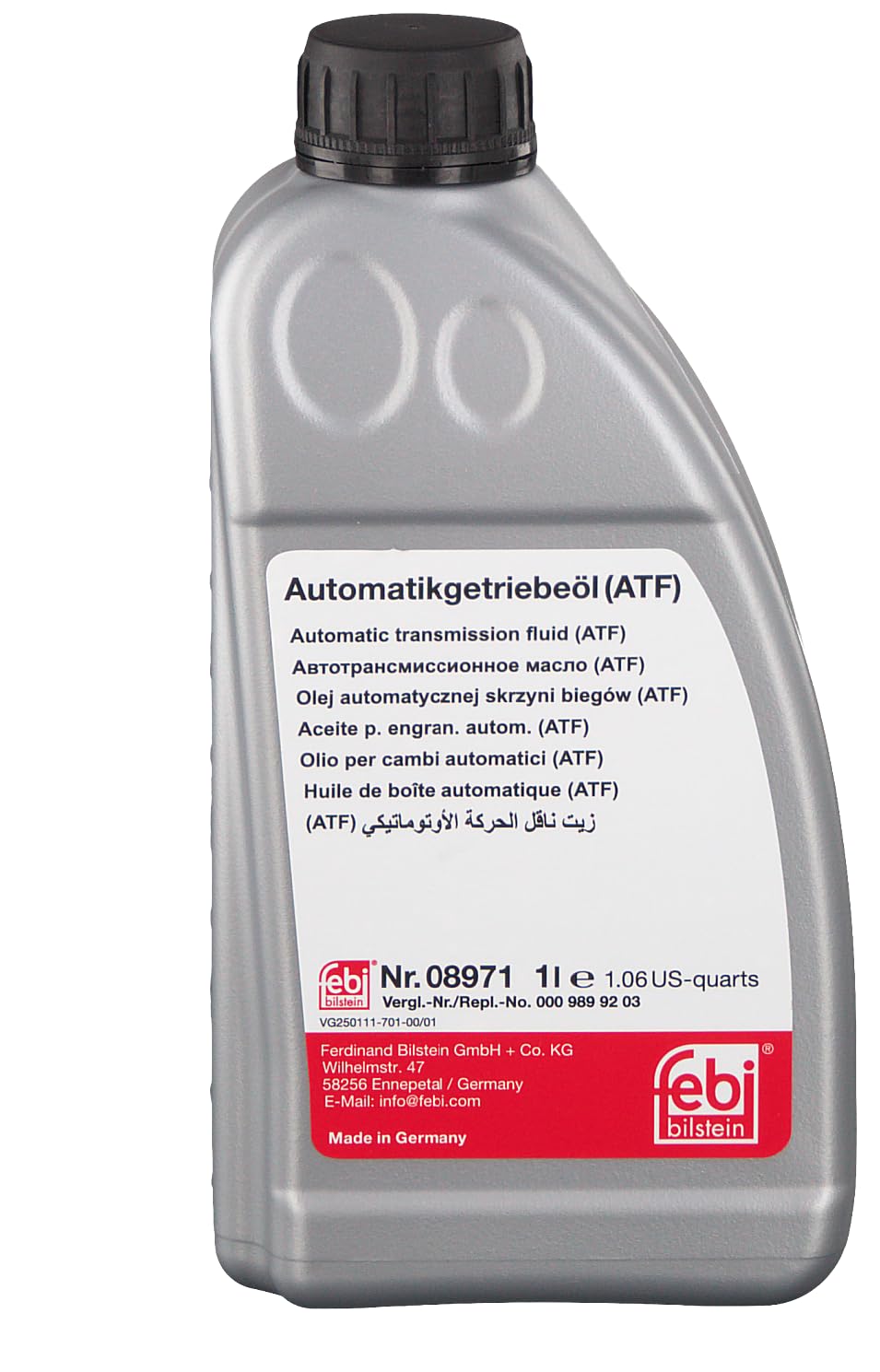 febi bilstein 08971 Automatikgetriebeöl (ATF) in automatischen Getrieben, Wandlern und Hydrolenkungen , 1 Liter von febi bilstein