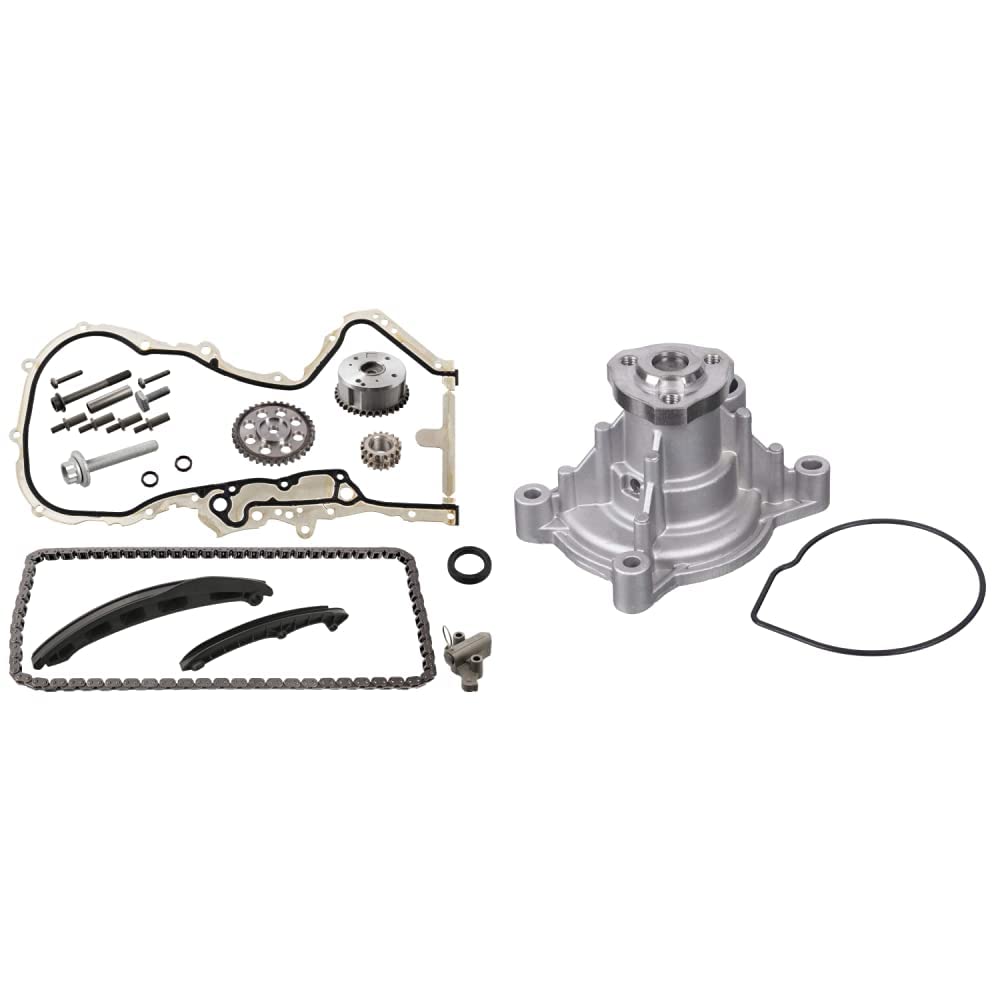 febi bilstein 106306 Steuerkettensatz für Nockenwelle, mit Gleitschienen und Kettenspanner, 1 Stück & 33161 Wasserpumpe mit Dichtung, 1 Stück febi bilstein 106306 Steuerkettensatz für Nockenwelle, mit Gleitschienen und Kettenspanner, 1 Stück & 33161 Wasserpumpe mit Dichtung, 1 Stück von febi bilstein
