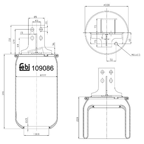 febi bilstein 109086 Luftfederbalg ohne Kolben, 1 Stück febi bilstein 109086 Luftfederbalg ohne Kolben, 1 Stück von febi bilstein