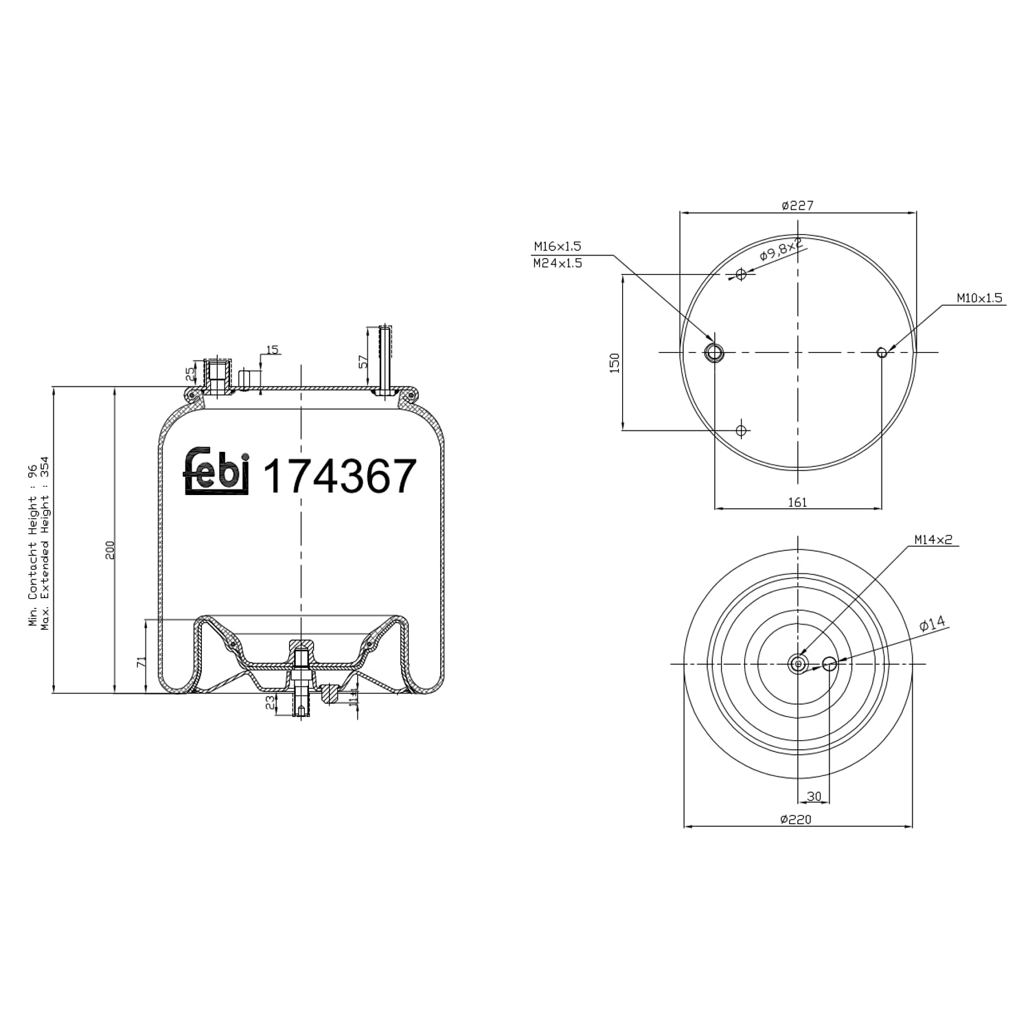 febi bilstein 174367 Luftfederbalg mit Stahlkolben und Kolbenstange, 1 Stück febi bilstein 174367 Luftfederbalg mit Stahlkolben und Kolbenstange, 1 Stück von febi bilstein