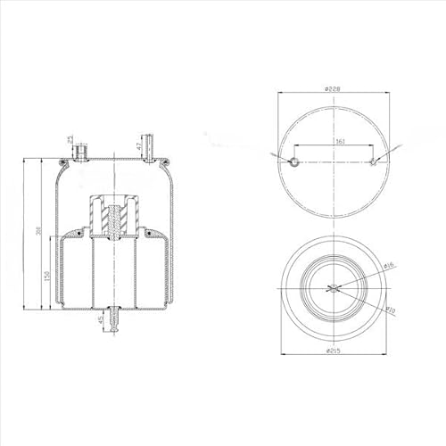 febi bilstein 175648 Luftfederbalg mit Stahlkolben und Kolbenstange, 1 Stück von febi bilstein