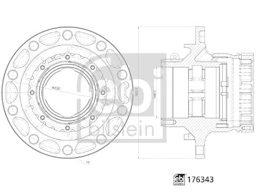 febi bilstein 176343 Radnabe ohne Radlager, 1 Stück von febi bilstein