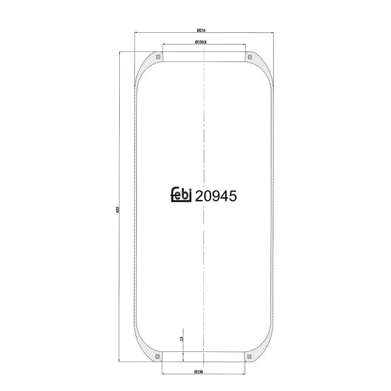 febi bilstein 20945 Luftfederbalg ohne Kolben , 1 Stück von febi bilstein