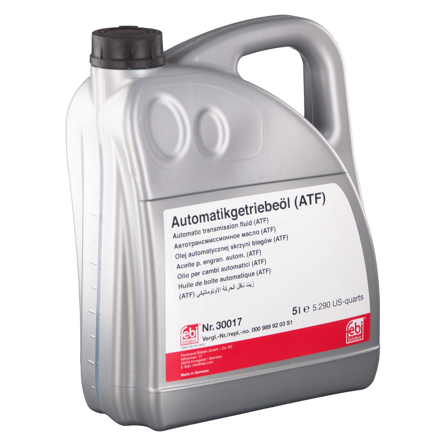 febi bilstein 30017 Automatikgetriebeöl (ATF) in automatischen Getrieben, Wandlern und Hydrolenkungen , 5 Liter von febi bilstein