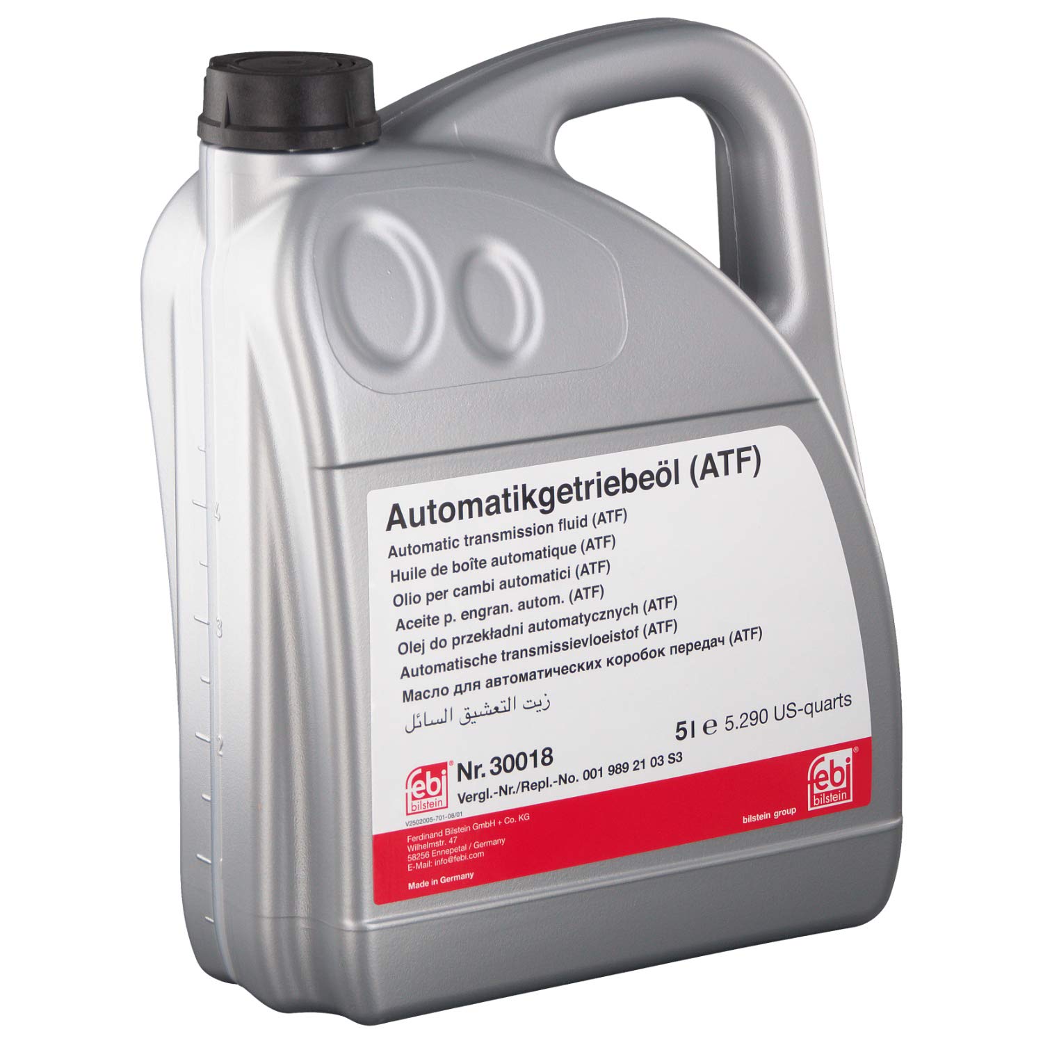 febi bilstein 30018 Automatikgetriebeöl (ATF) in automatischen Getrieben, Wandlern und Hydrolenkungen , 5 Liter von febi bilstein