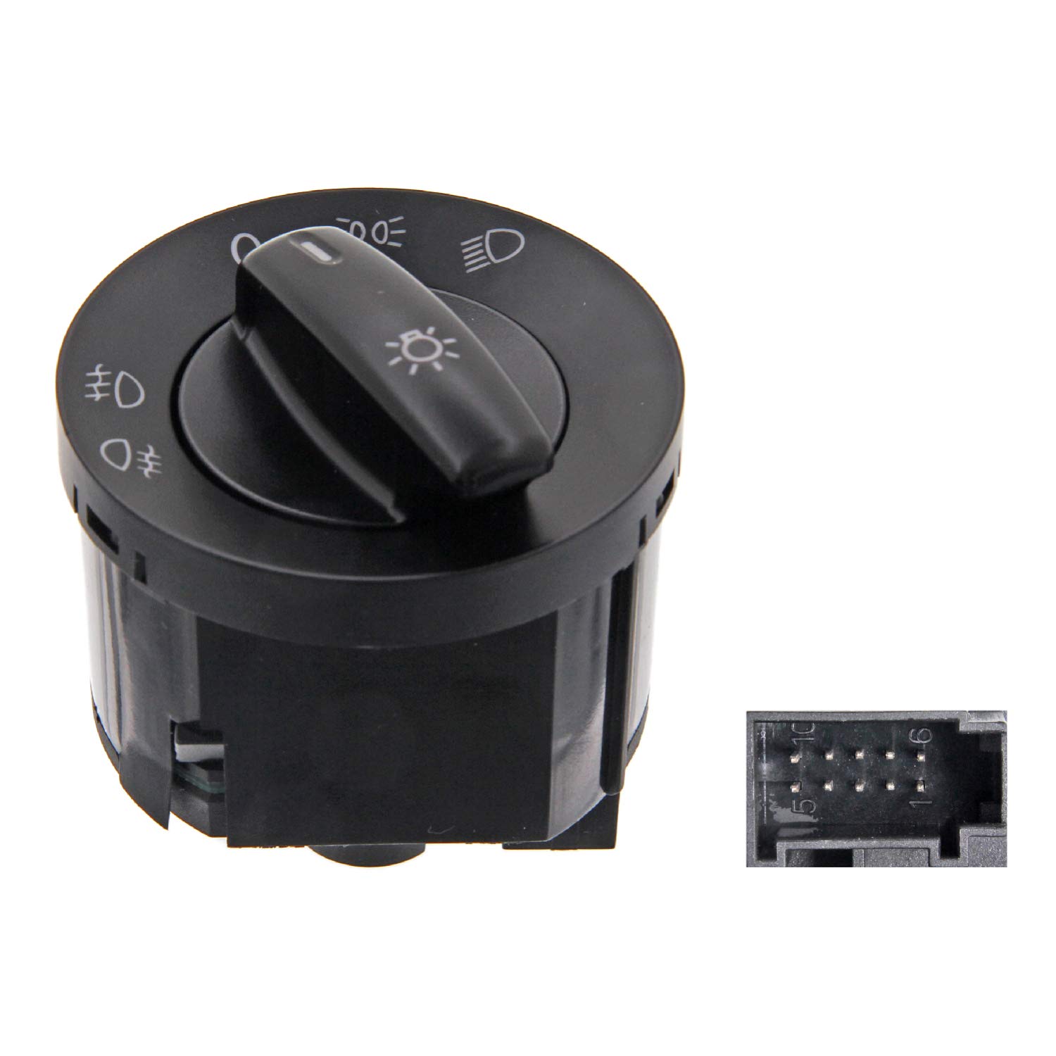febi bilstein 37488 Lichtschalter für Stand-, Abblendlicht, Nebelscheinwerfer und Nebelschlussleuchte , 1 Stück, Schwarz von febi bilstein