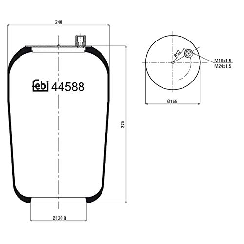 febi bilstein 44588 Luftfederbalg ohne Kolben , 1 Stück von febi bilstein