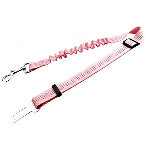 Autosicherheitsgurt Hunde Einziehbare Hundeleine Hunde-Anschnall-Gurt Reflektierende Leash Nylon Hundegurt Verstellbare Sicherheits Ruckdämpfer Gurt Elastische Dog Car Safety Belt (pink) von feiling