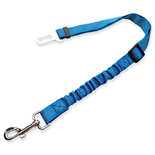 feiling Autosicherheitsgurt Hunde Einziehbare Hundeleine Hunde-Anschnall-Gurt Reflektierende Leash Nylon Hundegurt Verstellbare Sicherheits Ruckdämpfer Gurt Elastische Dog Car Safety Belt (blau) von feiling