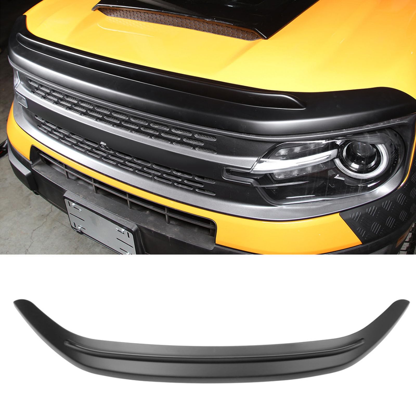 Haubenabweiser aus Sandstein, Windabweiser, passend für Ford Bronco Sport 2021–2023, Motorhaubenschutz, Insektenabweiser, mattschwarz Haubenabweiser aus Sandstein, Windabweiser, passend für Ford Bronco Sport 2021–2023, Motorhaubenschutz, Insektenabweiser, mattschwarz von fenqing-y