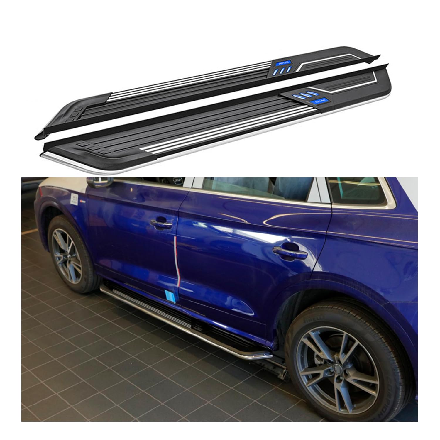 Trittbretter, kompatibel mit Volvo XC90 2016–2024, Aluminium-Seitenstufen, Nerf-Stangen, Pedal, Streifen von fenqing-y