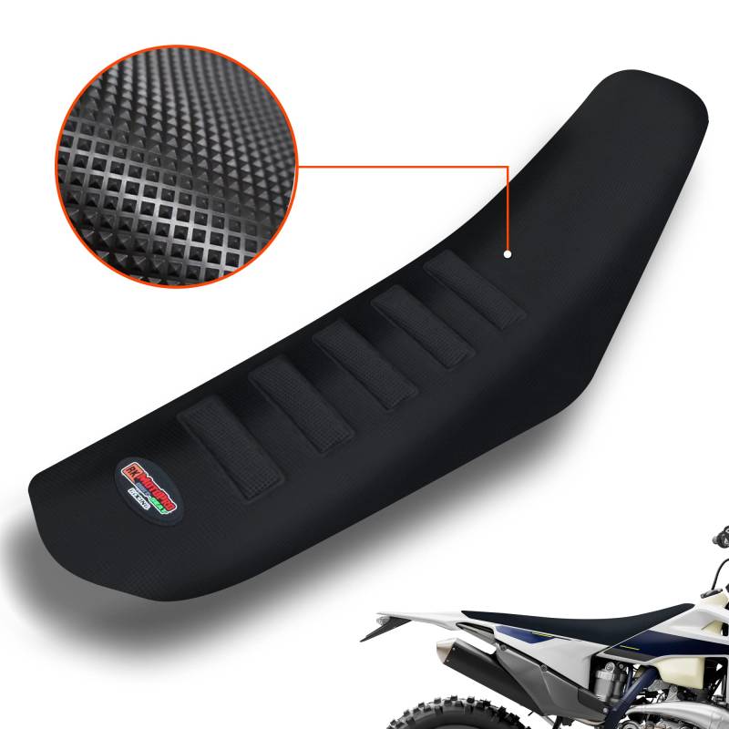 fewfuss Universial Dirt Bike Sitzbezug – weich gerippte Gummi-Sitzbezüge für Motorcross Enduro Schwarz von fewfuss
